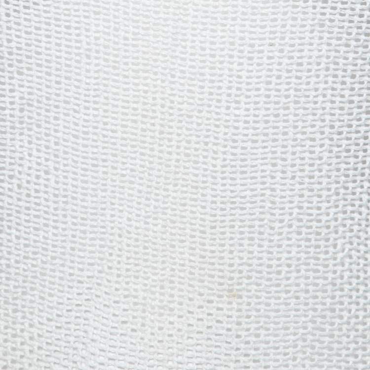 Pre Owned Chanel White Perforated Knit Sleeveless Dress L