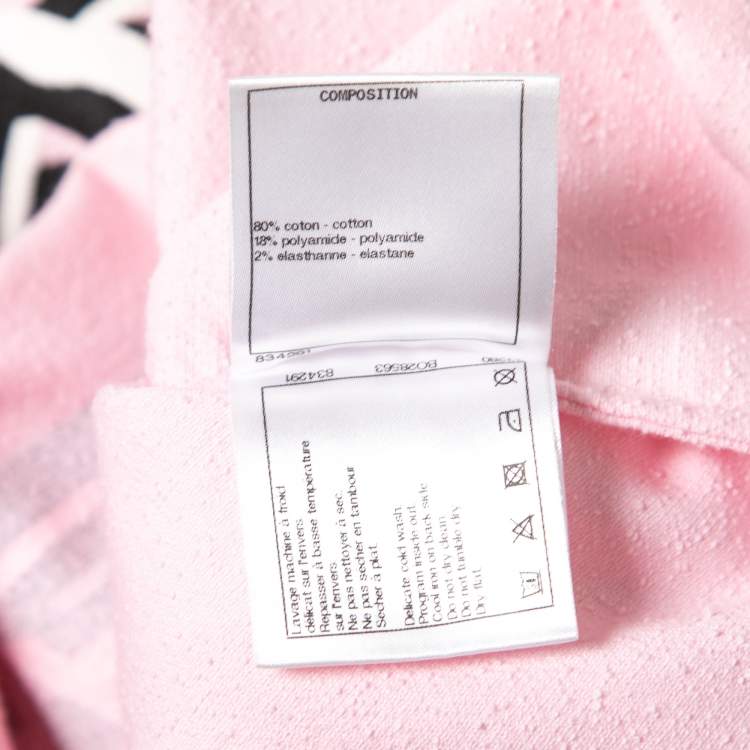 Pre Owned Chanel Pink Terry Knit La Pausa T-Shirt L