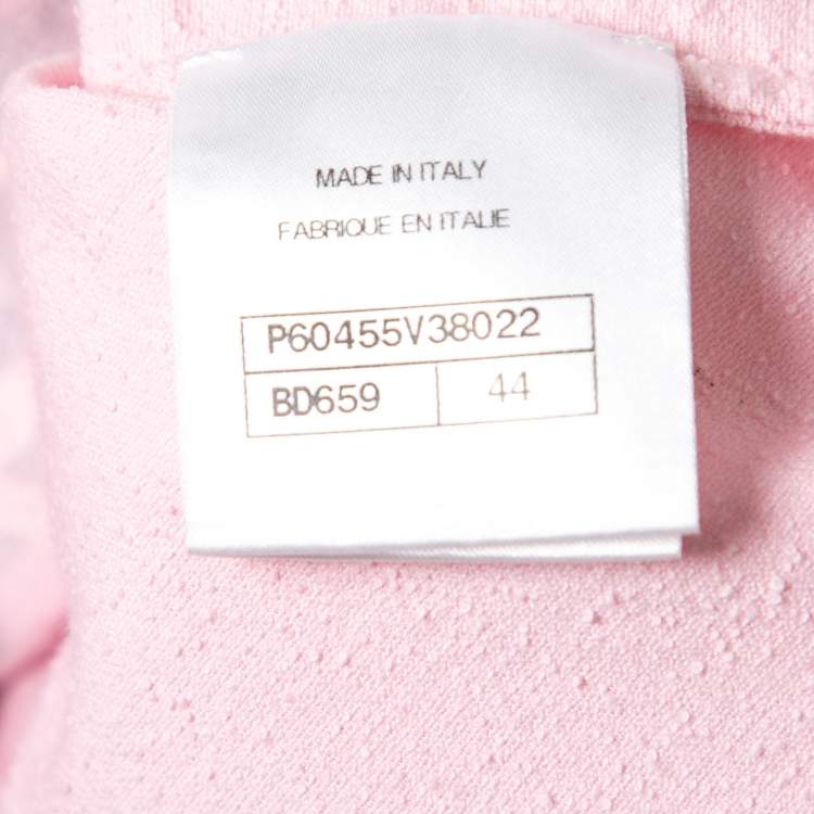 Pre Owned Chanel Pink Terry Knit La Pausa T-Shirt L