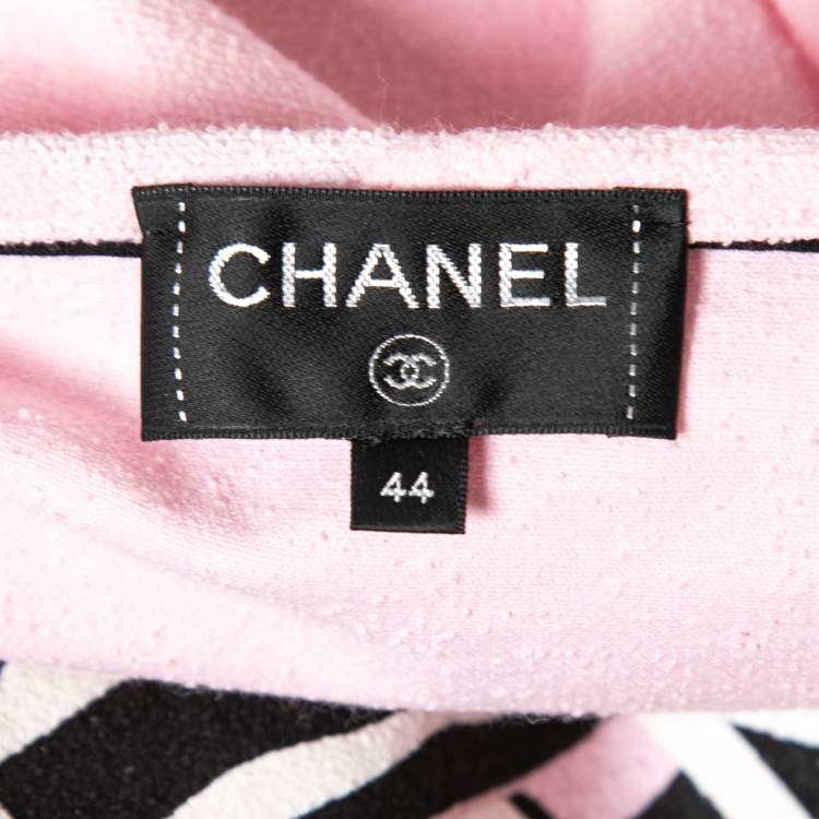Pre Owned Chanel Pink Terry Knit La Pausa T-Shirt L