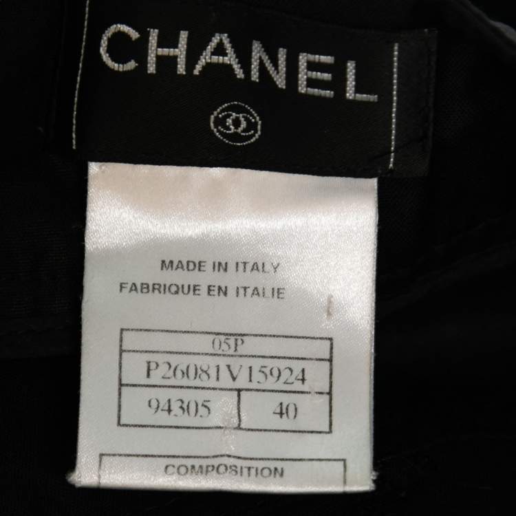 Pre Owned Chanel Black Synthetic Trouser M 