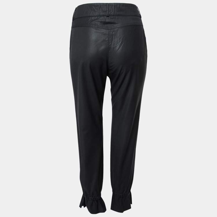 Pre Owned Chanel Black Synthetic Trouser M 