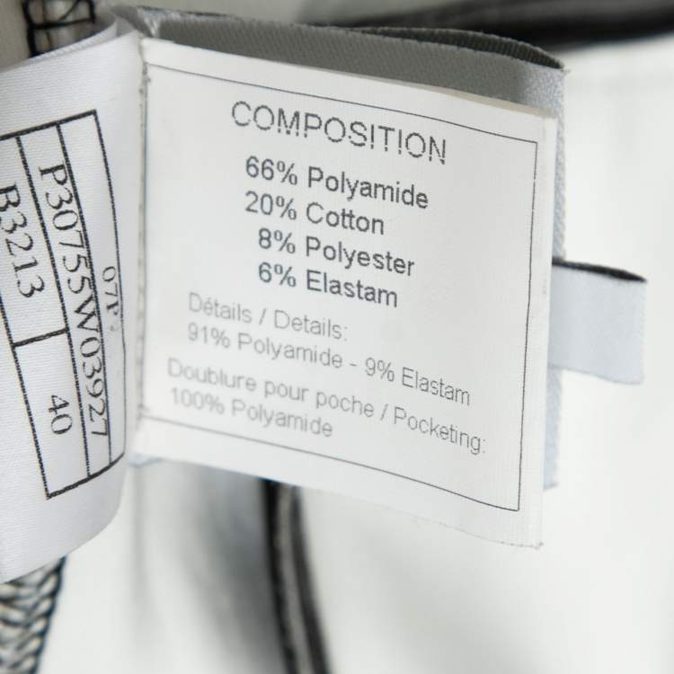 Pre Owned Chanel Silver Neoprene & Mesh Trim Zip Front Cropped Jacket M