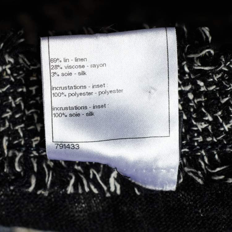 Pre Owned Chanel Monochrome Checkered Sequin Mini Dress M