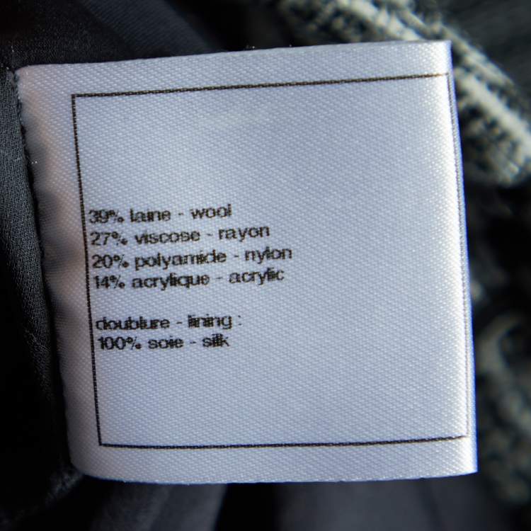 Pre Owned Chanel Monochrome Tweed Pencil Skirt M