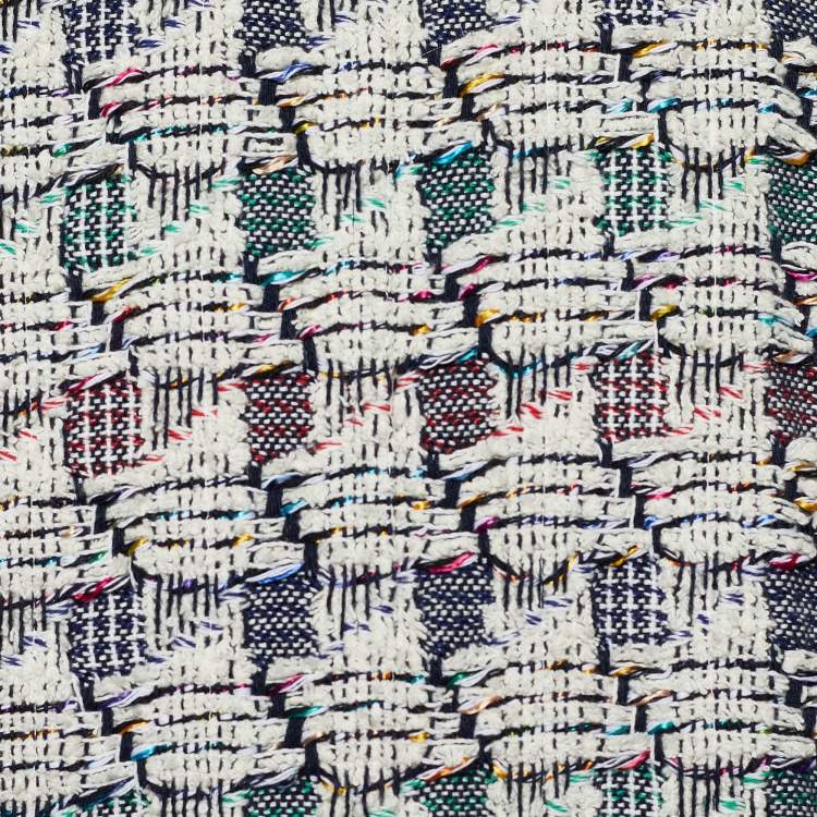 Pre Owned Chanel Multicolor Tweed Velcro Front Jacket M