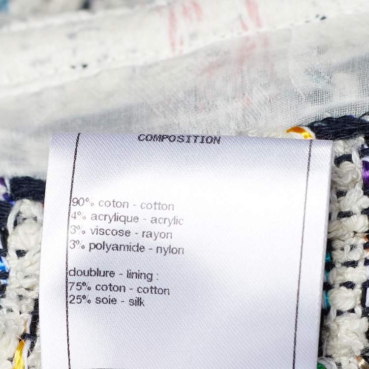 Pre Owned Chanel Multicolor Tweed Velcro Front Jacket M