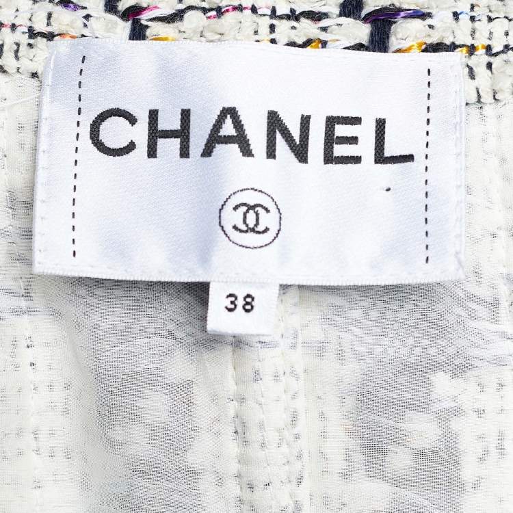 Pre Owned Chanel Multicolor Tweed Velcro Front Jacket M