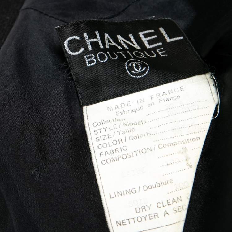 مملوكة مسبقًا Chanel Vintage Black Wool Button Front Jacket S