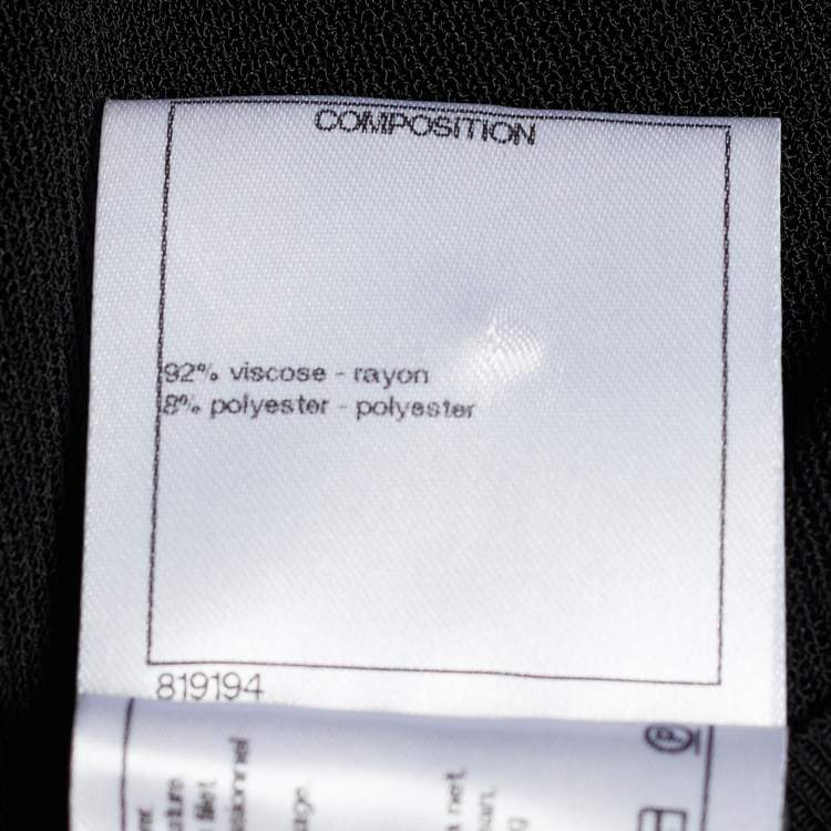 Pre Owned Chanel Black Knit Asymmetrical Long Sleeve Top M