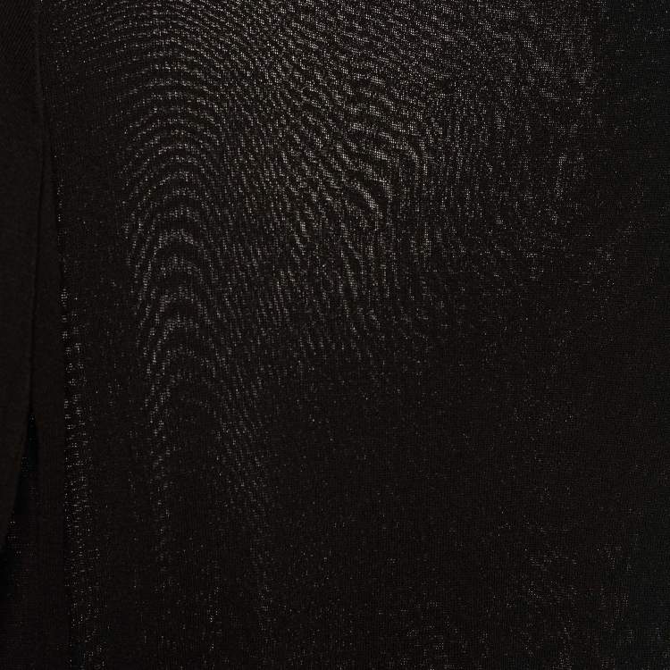 Pre Owned Chanel Black Knit Asymmetrical Long Sleeve Top M