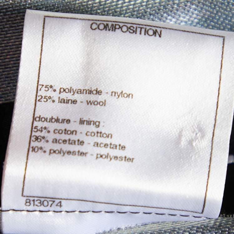 Pre Owned Chanel Monochrome Tweed Oversized Cropped Jacket L