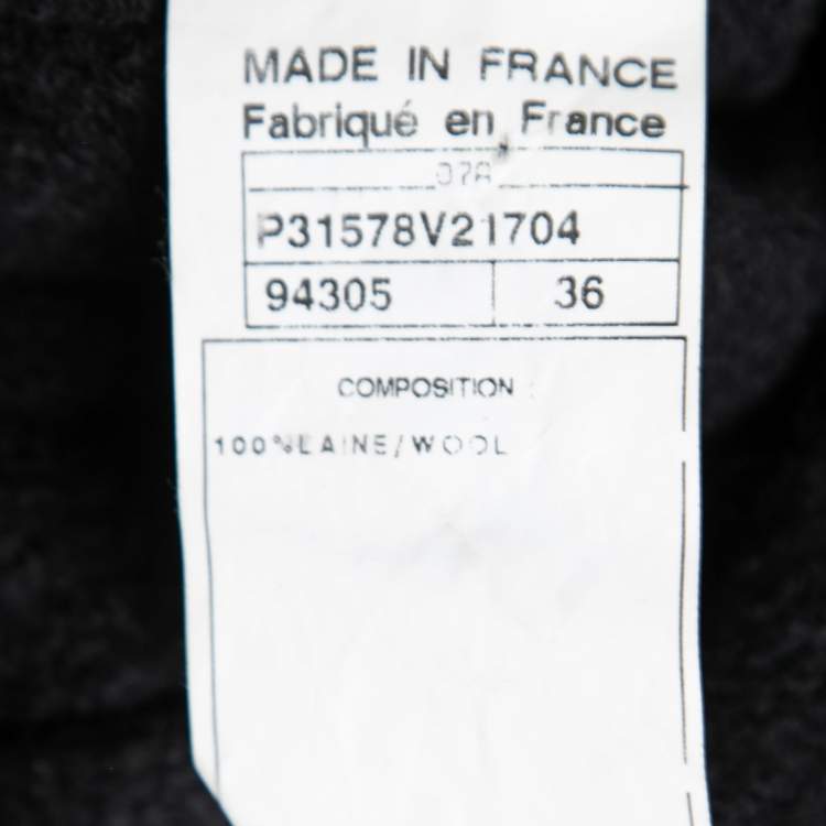 Pre Owned Chanel Vintage Black Wool Mini Skirt S  
