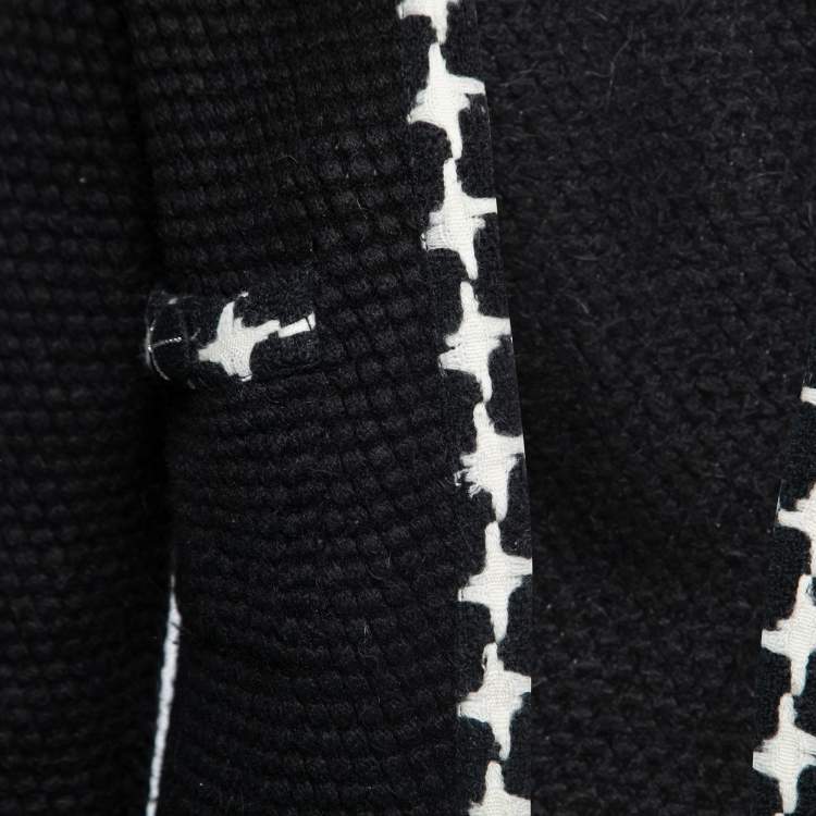 Pre Owned Chanel Black Cashmere Long Button Front Cardigan S
