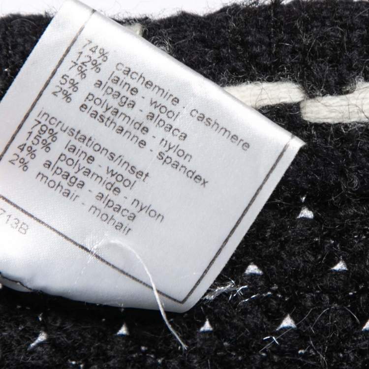 Pre Owned Chanel Black Cashmere Long Button Front Cardigan S