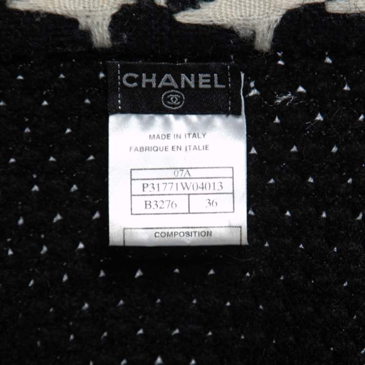 Pre Owned Chanel Black Cashmere Long Button Front Cardigan S