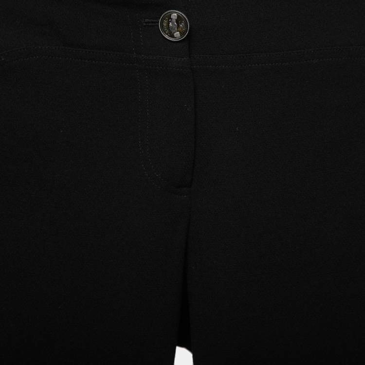 Pre Owned Chanel Black Wool Crepe Tailored Trousers S