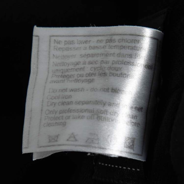 Pre Owned Chanel Black Wool Crepe Tailored Trousers S