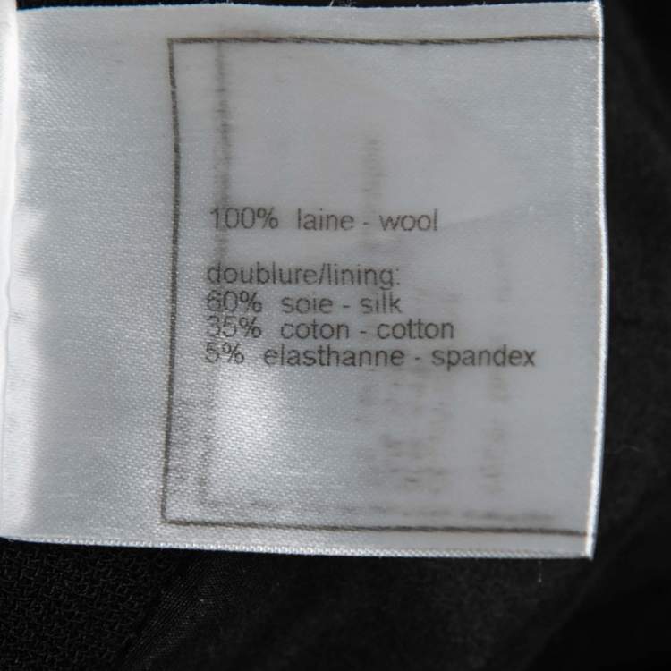 Pre Owned Chanel Black Wool Crepe Tailored Trousers S