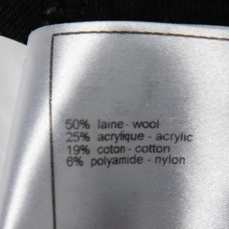 Pre Owned Chanel Black Wool Trim Detailed Mini Skirt M