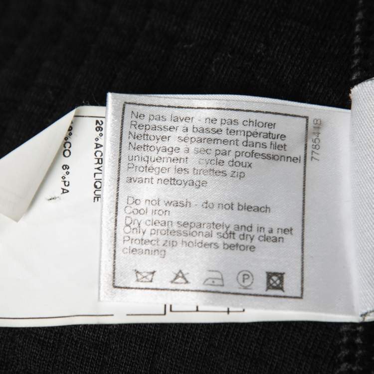 Pre Owned Chanel Black Wool Trim Detailed Mini Skirt M