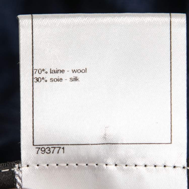 Pre Owned Chanel Blue Wool Ribbed Knit Sweater Dress M