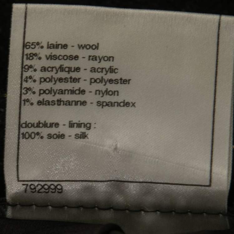 Pre Owned Chanel Black Wool Soutache Braided Long Sleeve Dress M