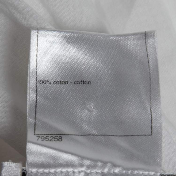 Pre Owned Chanel White Cotton Tiered Maxi Skirt M