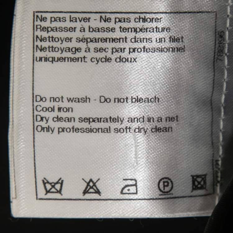 Pre Owned Chanel Black Wool & Silk Pleated Mini Skirt S