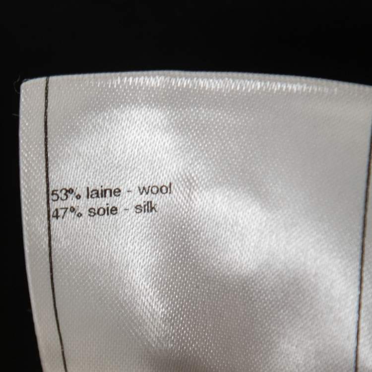 Pre Owned Chanel Black Wool & Silk Pleated Mini Skirt S