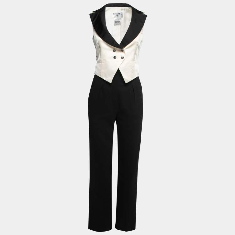 Chanel Black Wool Single-Breasted Suit S Chanel