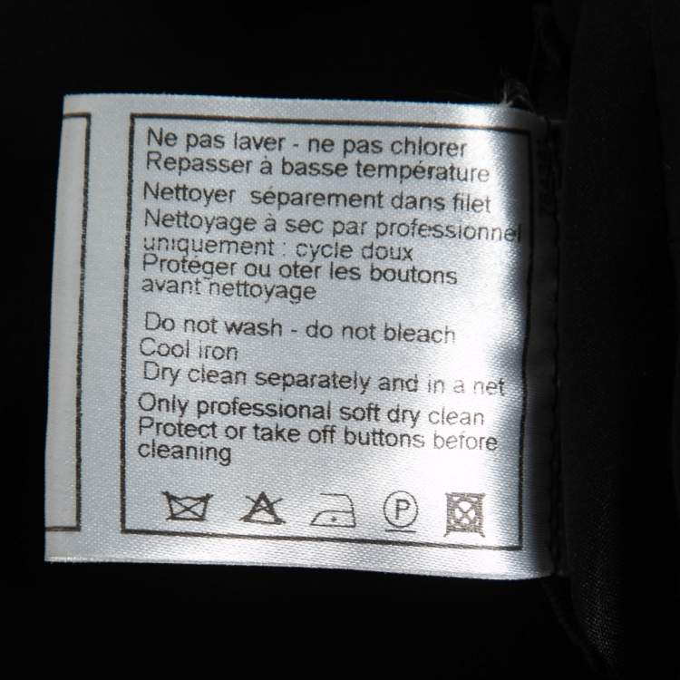 Pre Owned Chanel Black Wool Single-Breasted Suit S   