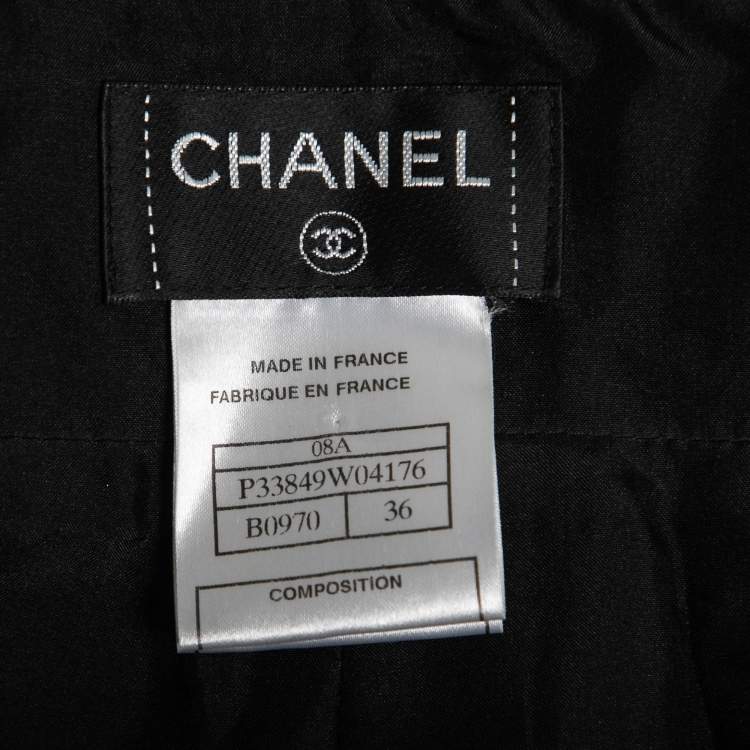 Pre Owned Chanel Black Wool Single-Breasted Suit S   