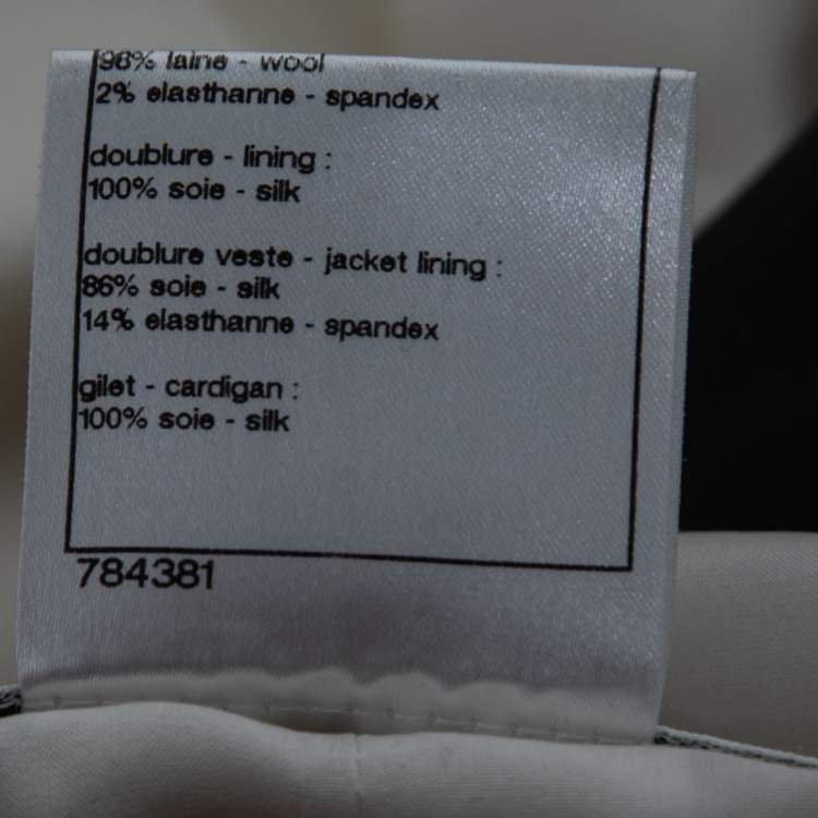 Pre Owned Chanel Black Wool Single-Breasted Suit S   