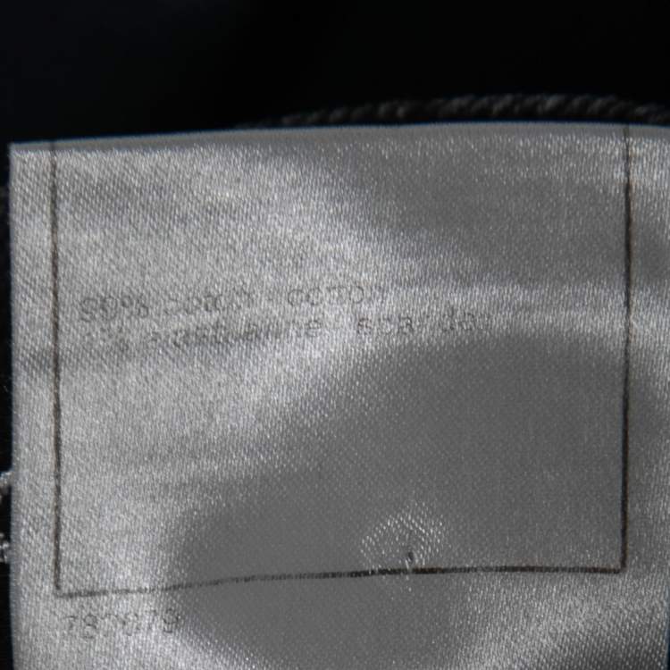 Pre Owned Chanel Navy Blue Denim Graffiti Print Straight Jeans S Waist 28"