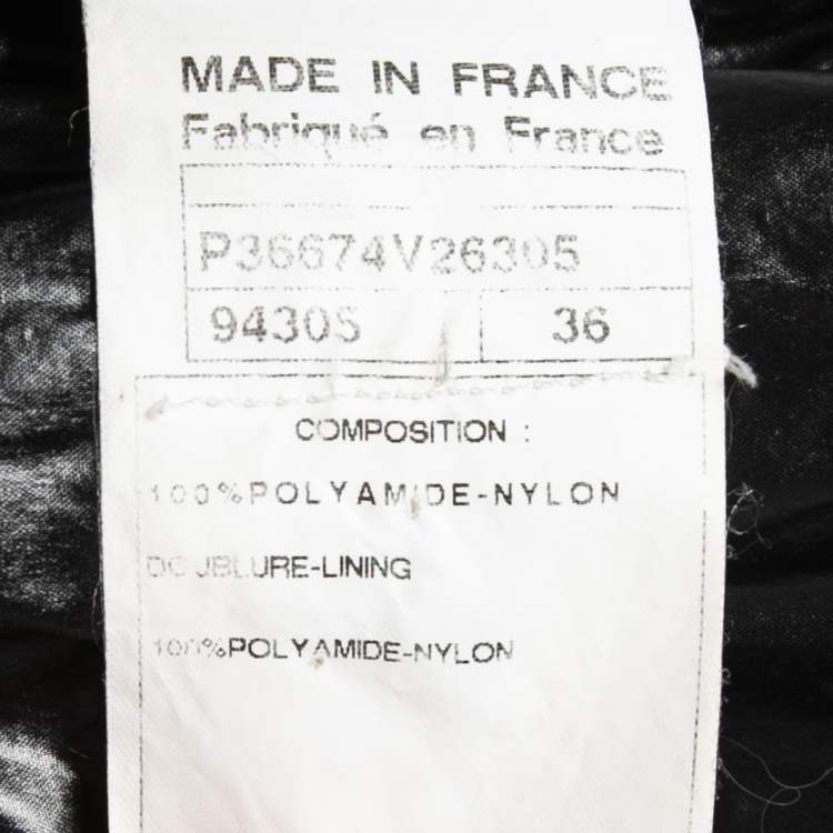 Pre Owned Chanel Vintage Black Contrast Trimmed Synthetic Zip Front Jacket S