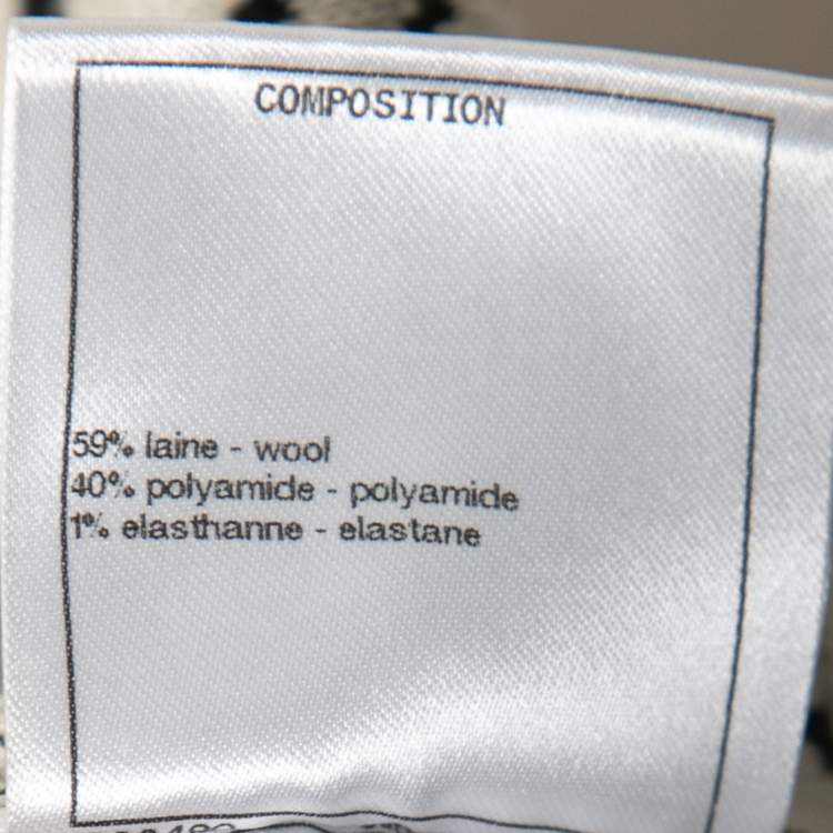 مملوكة مسبقًا Chanel Monochrome Logo Jacquard Wool Sweater S