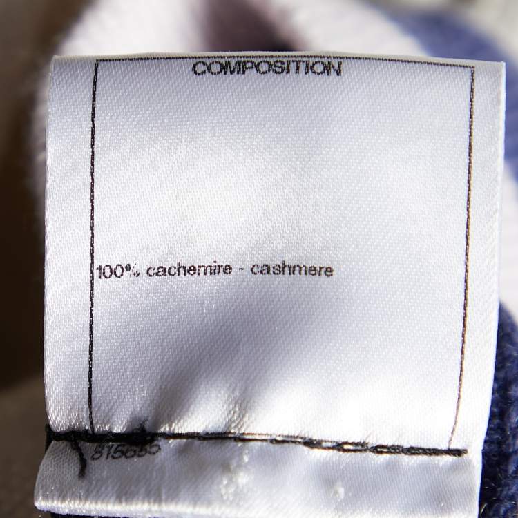 Pre Owned Chanel White Cashmere Button Front Cardigan M