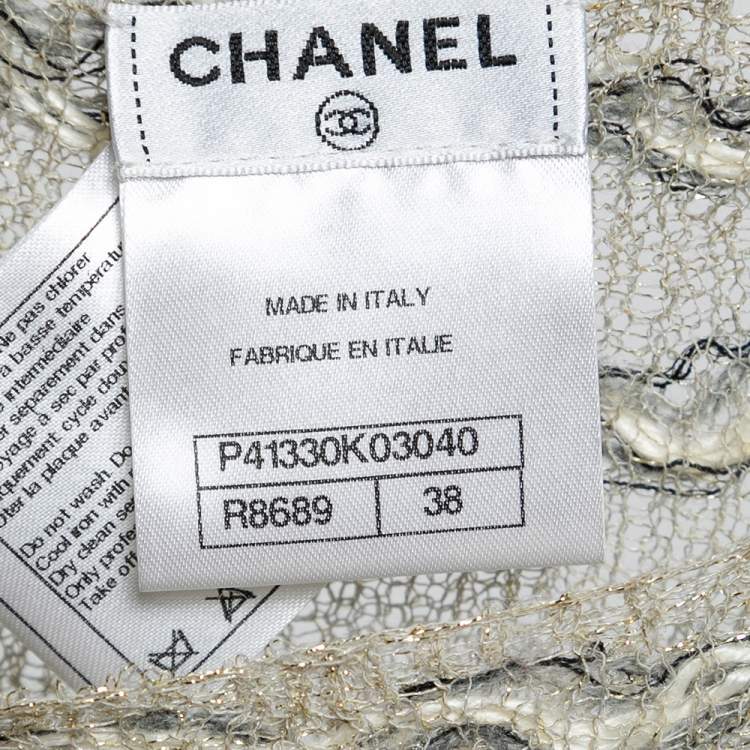 Pre Owned Chanel Metallic Knit Dress & Top Set M