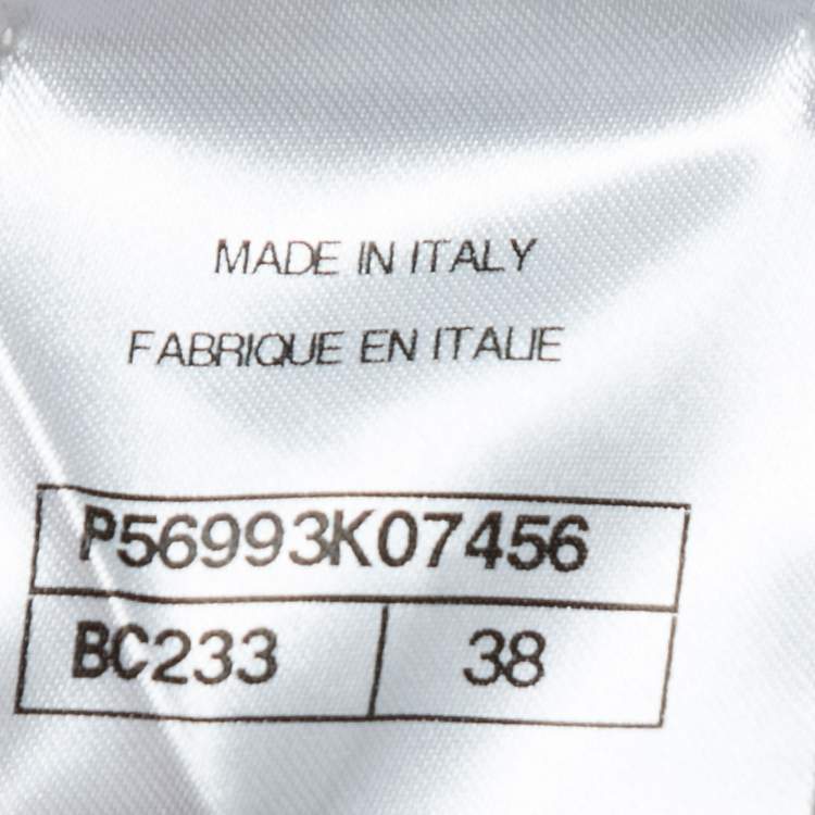 Pre Owned Chanel Cream & Metallic Gold Knit Midi Dress M