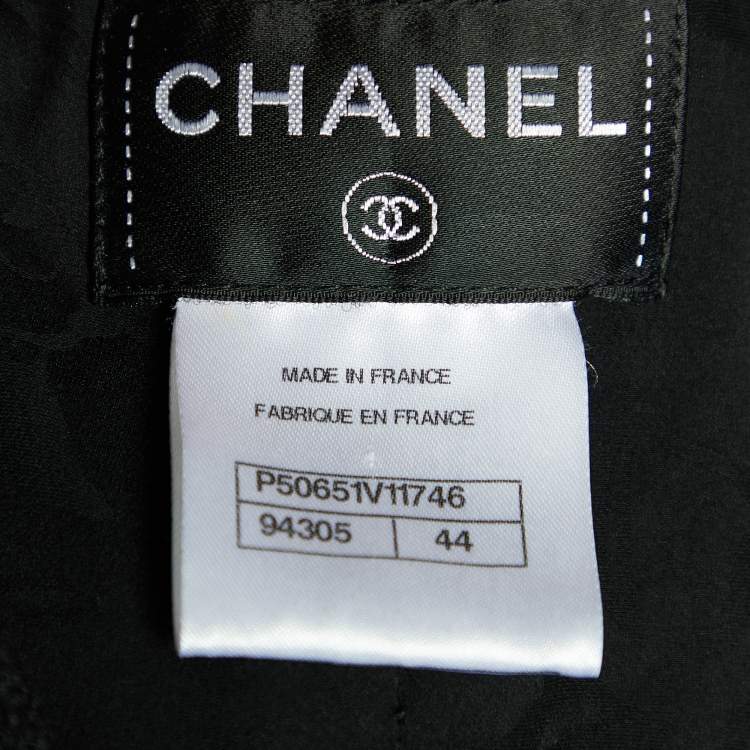 Pre Owned Chanel Black Wool Boucle Sleeveless Midi Dress L