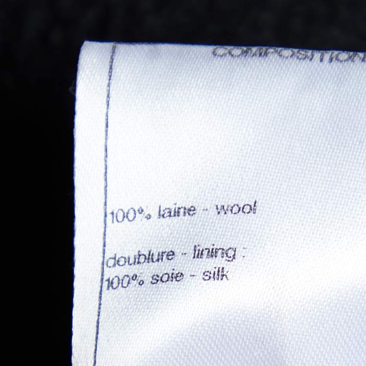 Pre Owned Chanel Black Wool Boucle Sleeveless Midi Dress L