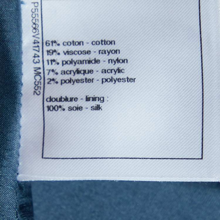 مملوكة مسبقًا Chanel Multicolor Tweed Fringe Detail Knee Length Skirt L