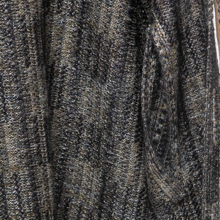 Pre Owned Chanel Multicolor Metallic Knit Poncho M