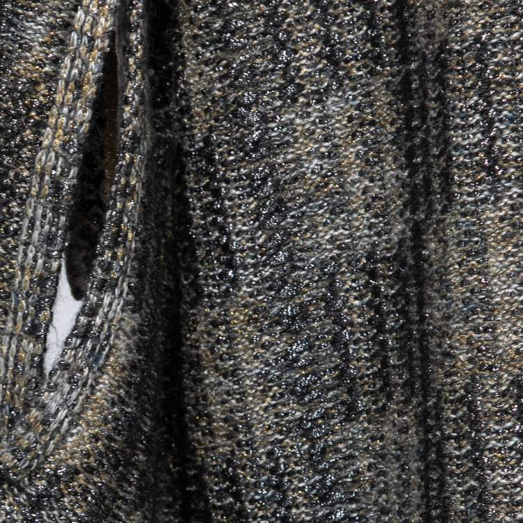 Pre Owned Chanel Multicolor Metallic Knit Poncho M