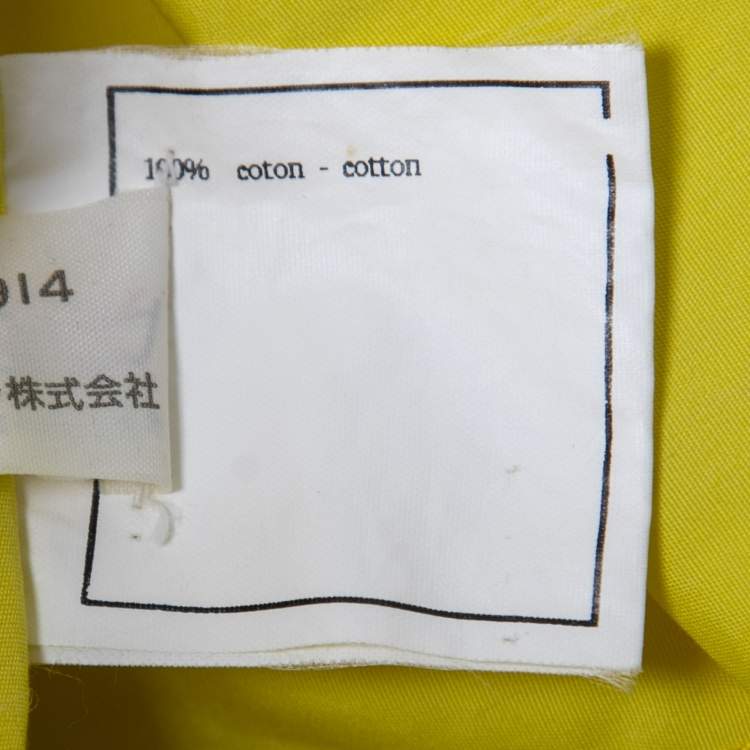 Pre Owned Chanel Vintage Yellow Cotton Button Front Shirt L