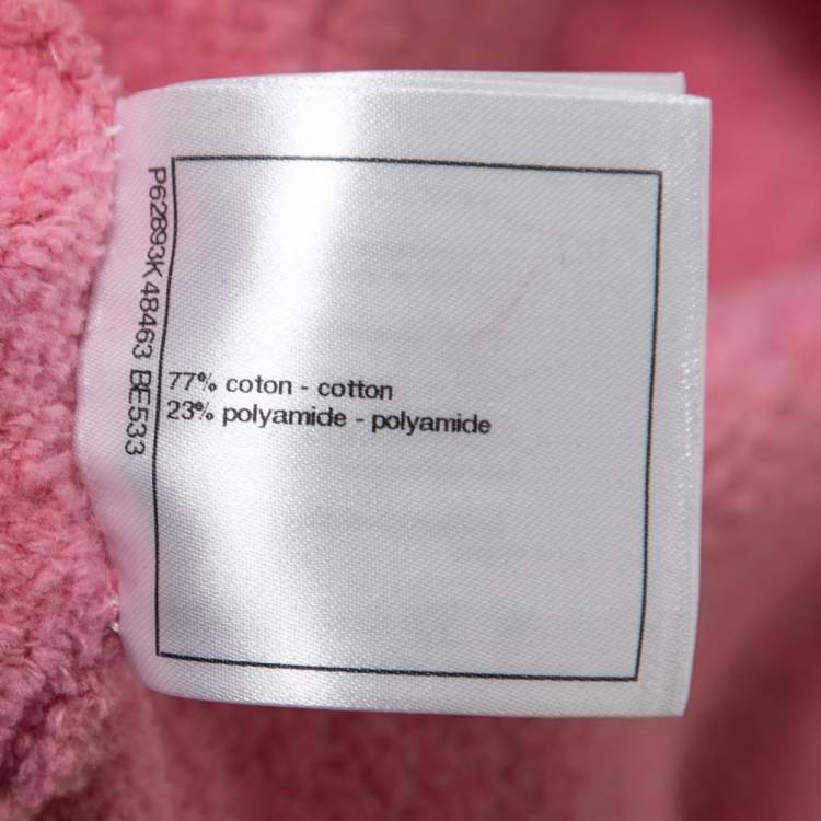 Pre Owned Chanel Pink Terry Chain Link Accent Jacket M