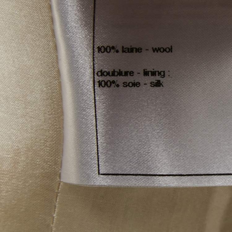 Pre Owned Chanel Cream Tweed Trim Detail Jacket S