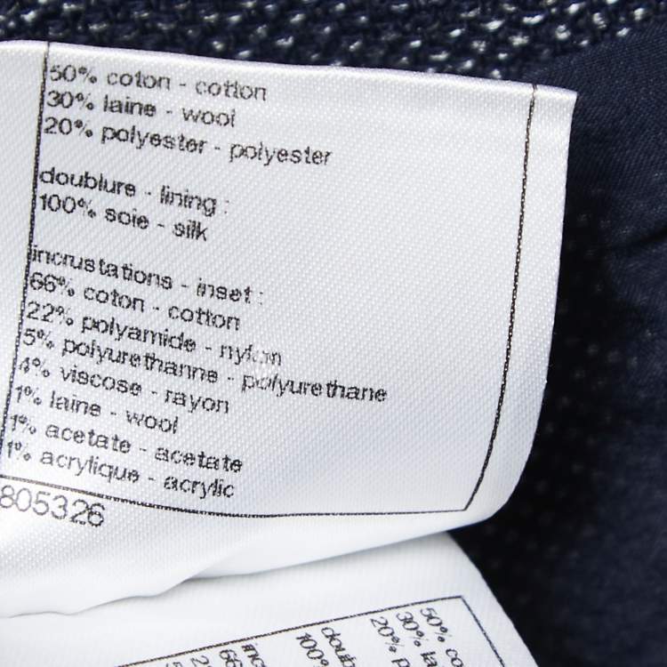 Pre Owned Chanel Blue Tweed Shorts M