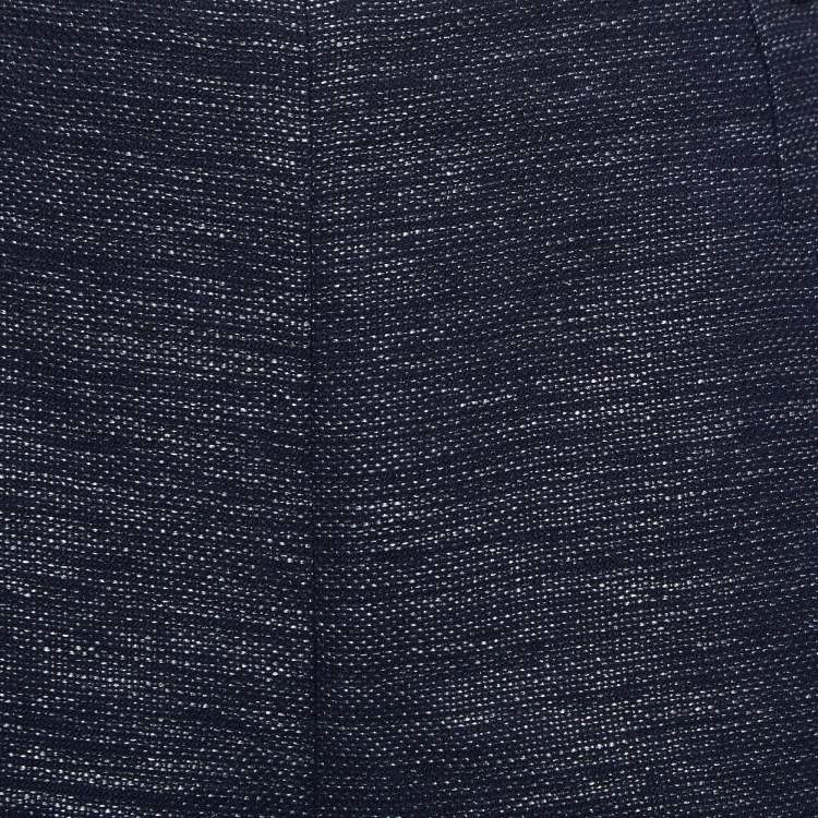 Pre Owned Chanel Blue Tweed Shorts M